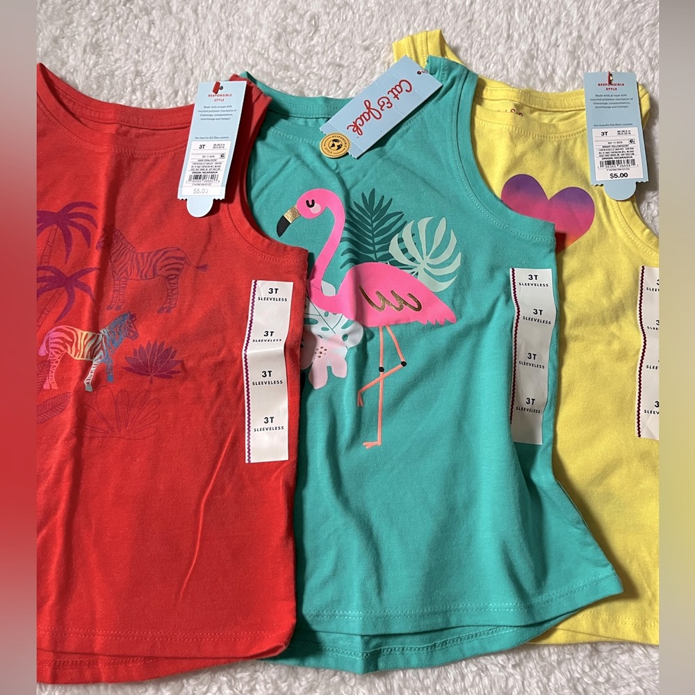 Cat & Jack Girls Tank Top Bundle 3T